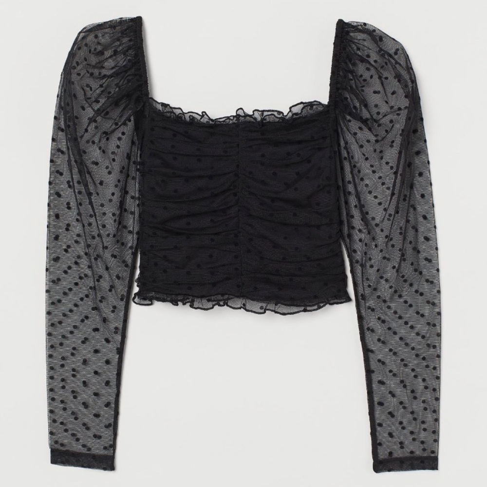 H&M Draped Lace Crop Top